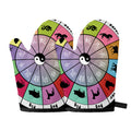 Colourful Chinese Zodiac Wheel Print Oven Mitts