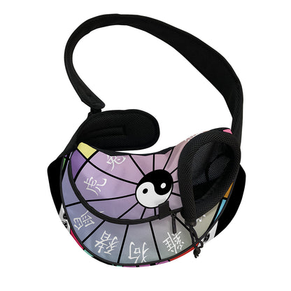 Colourful Chinese Zodiac Wheel Print Pet Sling Carrier