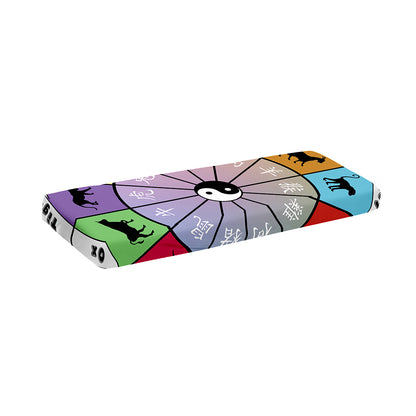Colourful Chinese Zodiac Wheel Print Piano Keyboard Cover