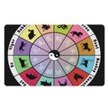 Colourful Chinese Zodiac Wheel Print Polyester Doormat