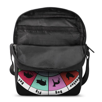Colourful Chinese Zodiac Wheel Print Rectangular Crossbody Bag