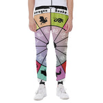 Colourful Chinese Zodiac Wheel Print Scuba Joggers