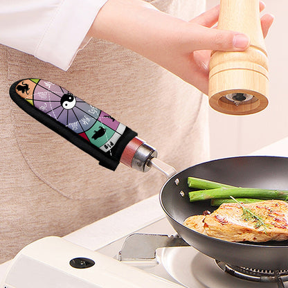 Colourful Chinese Zodiac Wheel Print Skillet Handle Cover