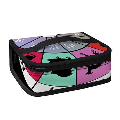 Colourful Chinese Zodiac Wheel Print Small Lunch Bag