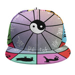 Colourful Chinese Zodiac Wheel Print Snapback Cap