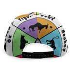 Colourful Chinese Zodiac Wheel Print Snapback Cap