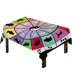 Colourful Chinese Zodiac Wheel Print Tablecloth