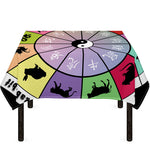 Colourful Chinese Zodiac Wheel Print Tablecloth