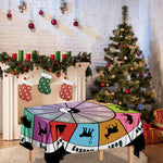Colourful Chinese Zodiac Wheel Print Tablecloth