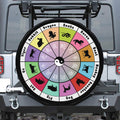 Colourful Chinese Zodiac Wheel Print Tire Cover