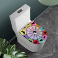 Colourful Chinese Zodiac Wheel Print Toilet Lid Cover