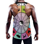 Colourful Chinese Zodiac Wheel Print Training Tank Top