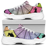 Colourful Chinese Zodiac Wheel Print White Chunky Shoes