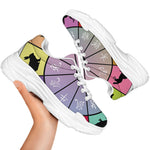 Colourful Chinese Zodiac Wheel Print White Chunky Shoes