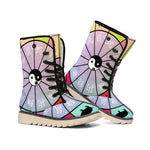 Colourful Chinese Zodiac Wheel Print Winter Boots
