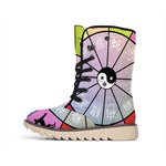 Colourful Chinese Zodiac Wheel Print Winter Boots