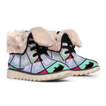 Colourful Chinese Zodiac Wheel Print Winter Boots