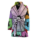 Colourful Chinese Zodiac Wheel Print Women's Bathrobe