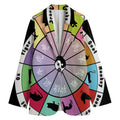 Colourful Chinese Zodiac Wheel Print Women's Blazer