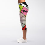 Colourful Chinese Zodiac Wheel Print Women's Capri Leggings
