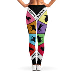 Colourful Chinese Zodiac Wheel Print Women's Leggings