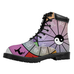 Colourful Chinese Zodiac Wheel Print Work Boots