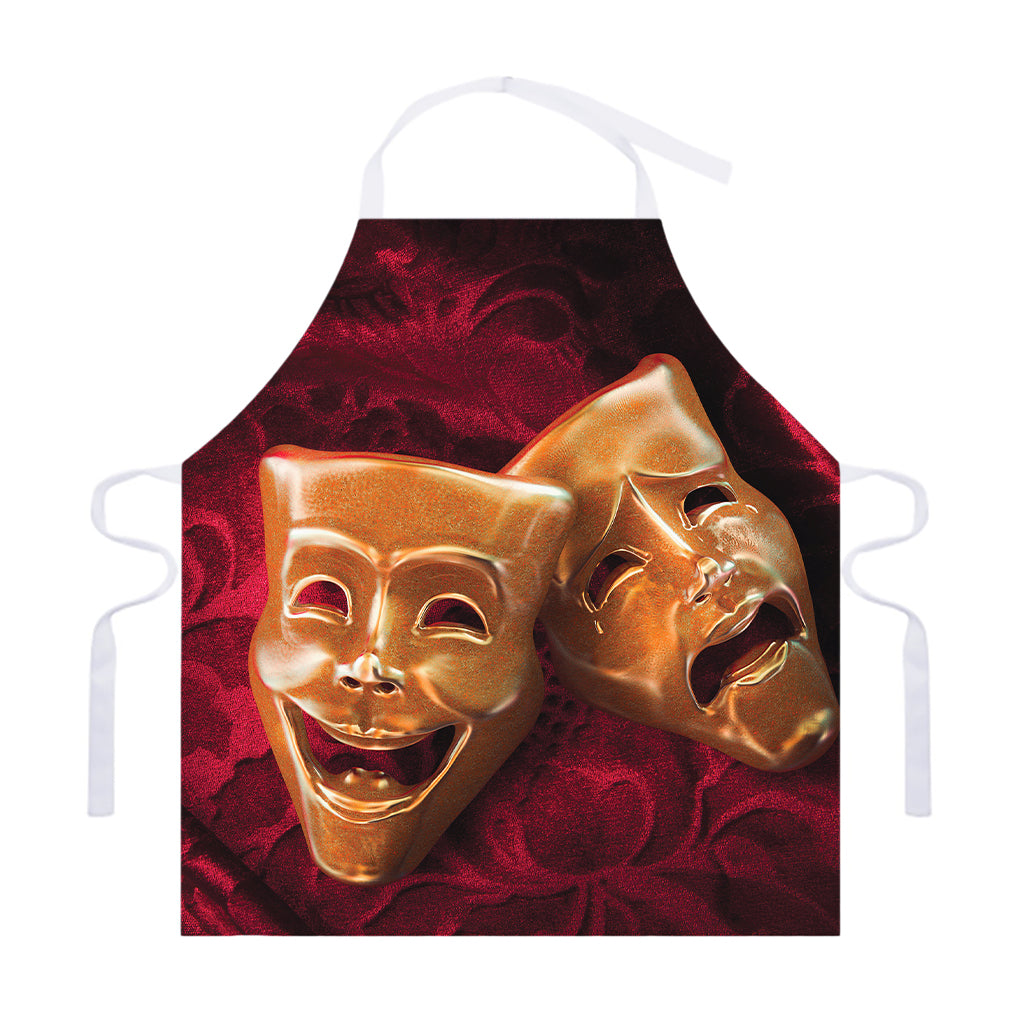 Comedy And Tragedy Theater Masks Print Adjustable Apron