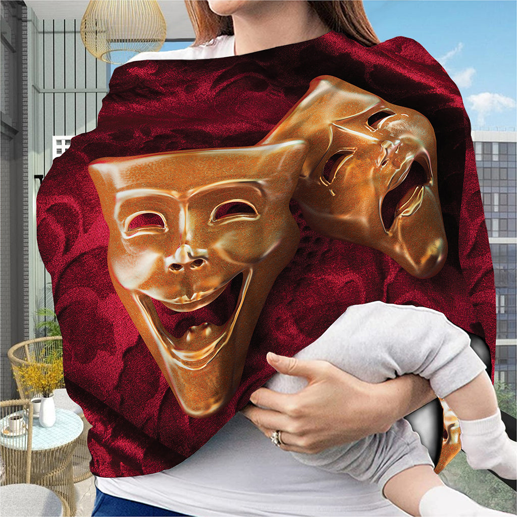 Comedy And Tragedy Theater Masks Print Baby Seat Cover