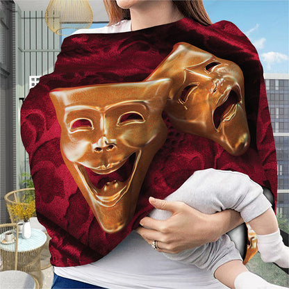 Comedy And Tragedy Theater Masks Print Baby Seat Cover