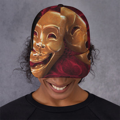 Comedy And Tragedy Theater Masks Print Baseball Cap