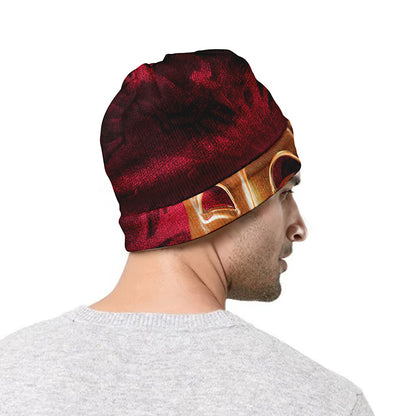 Comedy And Tragedy Theater Masks Print Beanie