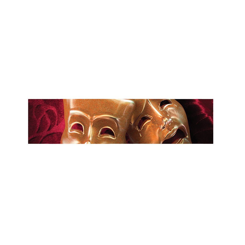Comedy And Tragedy Theater Masks Print Bed Runner