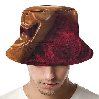 Comedy And Tragedy Theater Masks Print Bucket Hat