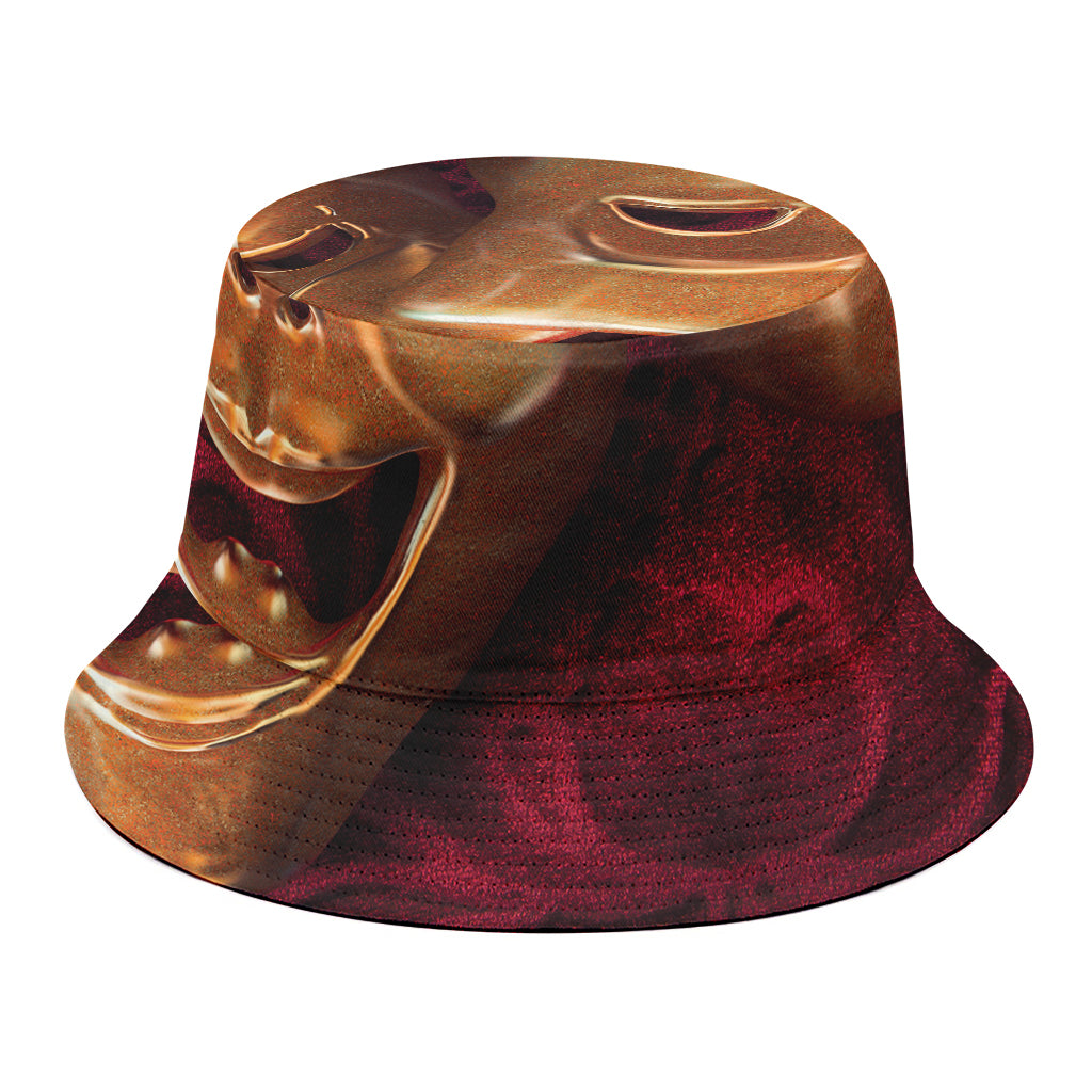 Comedy And Tragedy Theater Masks Print Bucket Hat