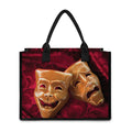 Comedy And Tragedy Theater Masks Print Canvas Tote Bag