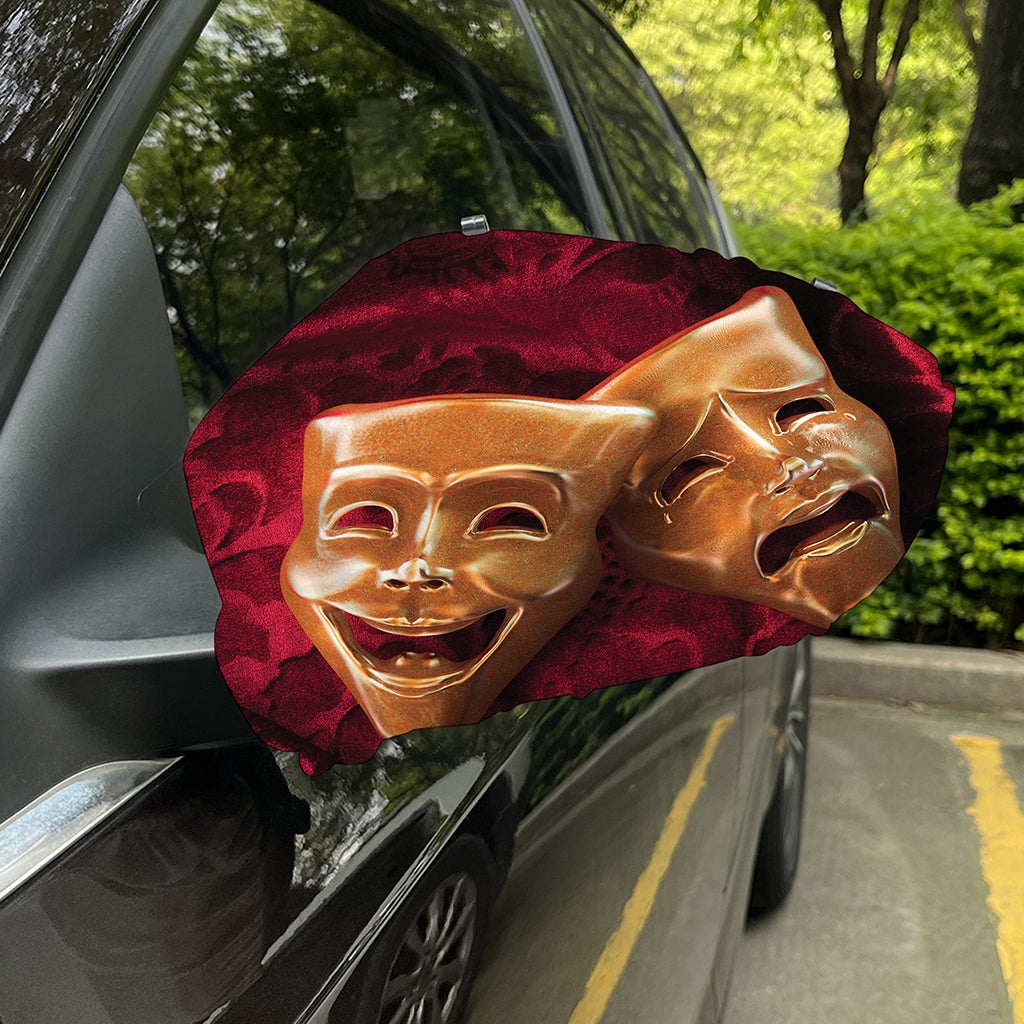 Comedy And Tragedy Theater Masks Print Car Side Mirror Covers