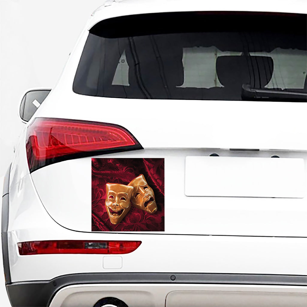 Comedy And Tragedy Theater Masks Print Car Sticker