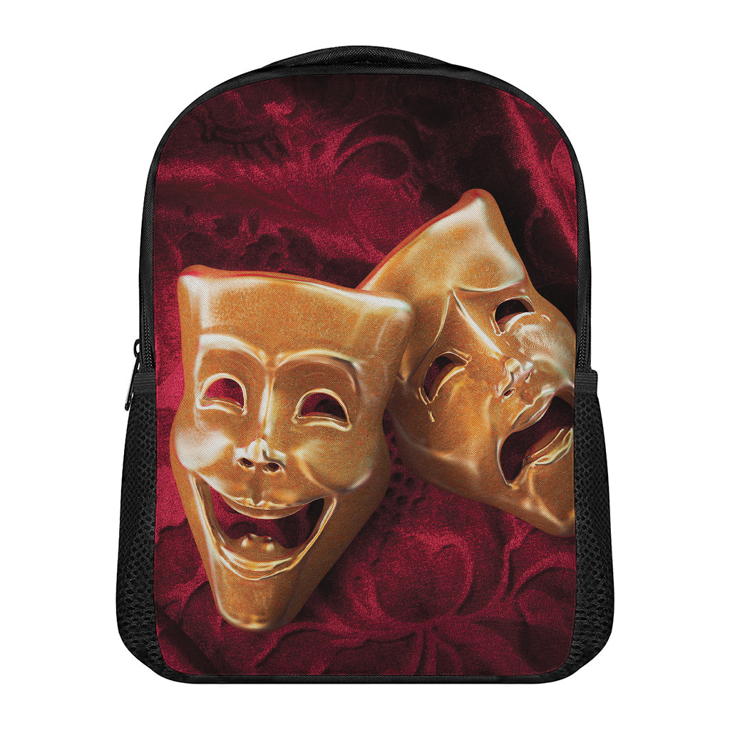 Comedy And Tragedy Theater Masks Print Casual Backpack