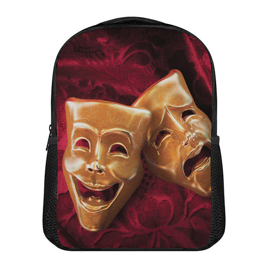 Comedy And Tragedy Theater Masks Print Casual Backpack