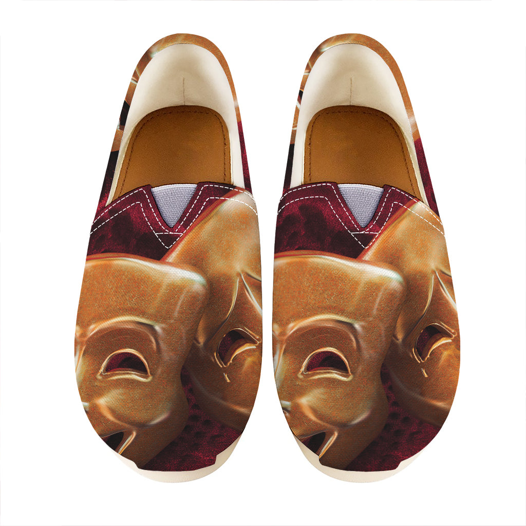 Comedy And Tragedy Theater Masks Print Casual Shoes