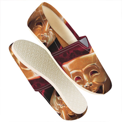 Comedy And Tragedy Theater Masks Print Casual Shoes