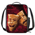 Comedy And Tragedy Theater Masks Print Crossbody Lunch Bag