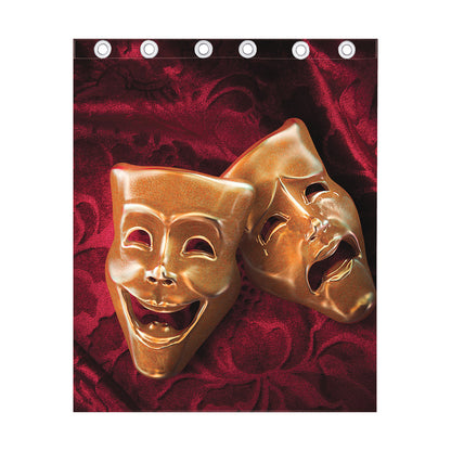 Comedy And Tragedy Theater Masks Print Curtain