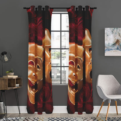 Comedy And Tragedy Theater Masks Print Curtain