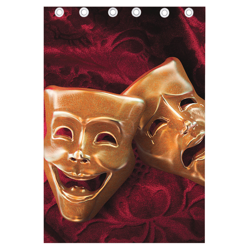 Comedy And Tragedy Theater Masks Print Curtain