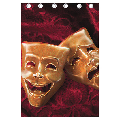 Comedy And Tragedy Theater Masks Print Curtain