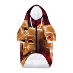 Comedy And Tragedy Theater Masks Print Dog Zip Up Hoodie