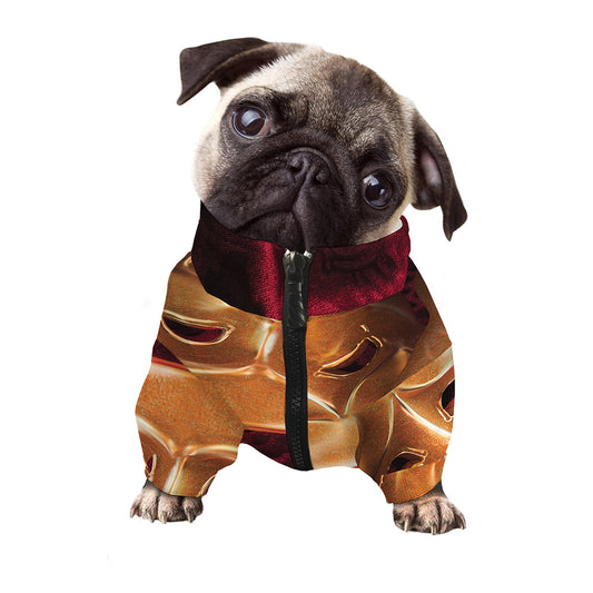 Comedy And Tragedy Theater Masks Print Dog Zip Up Jacket