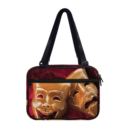 Comedy And Tragedy Theater Masks Print Double Strap Bible Bag