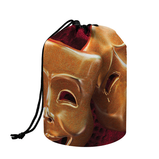 Comedy And Tragedy Theater Masks Print Drawstring Makeup Bag